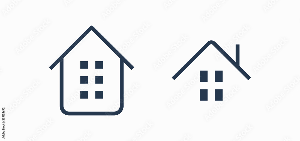 House estate set line vector minimalistic icon. Apartment symbol. Household silhouette icons set for web design. Modern flat home icon for app design. Building state sign minimal flat linear icons House estate set line vector minimalistic icon. Apartment symbol. Household silhouette icons set for web design. Modern flat home icon for app design. Building state sign minimal flat linear icons