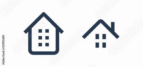 House estate set line vector minimalistic icon. Apartment symbol. Household silhouette icons set for web design. Modern flat home icon for app design. Building state sign minimal flat linear icons