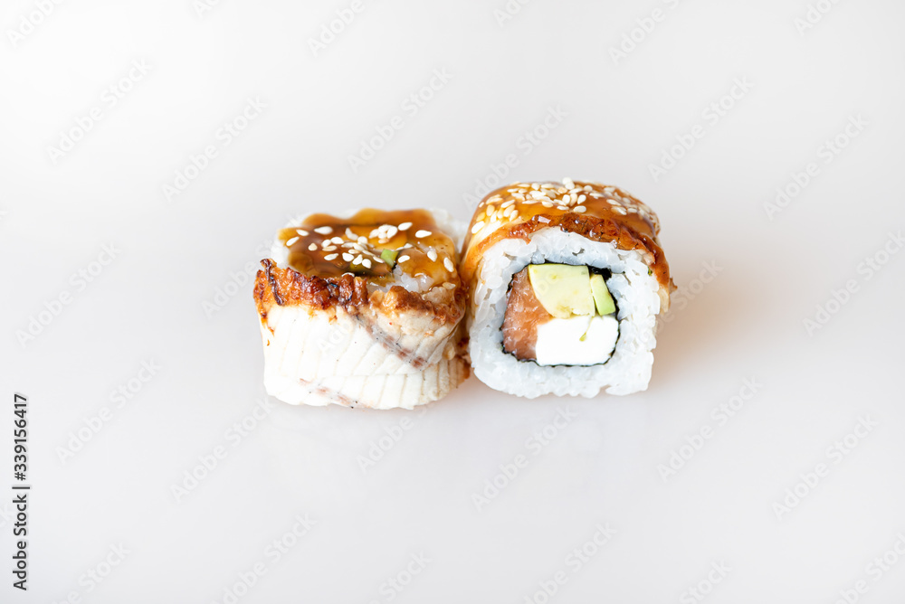 sushi on a white background sushi on a white background