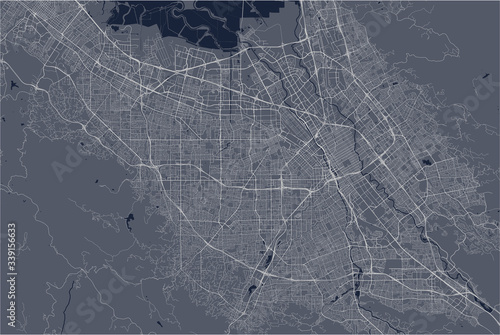 map of the city of San Jose, California, USA
