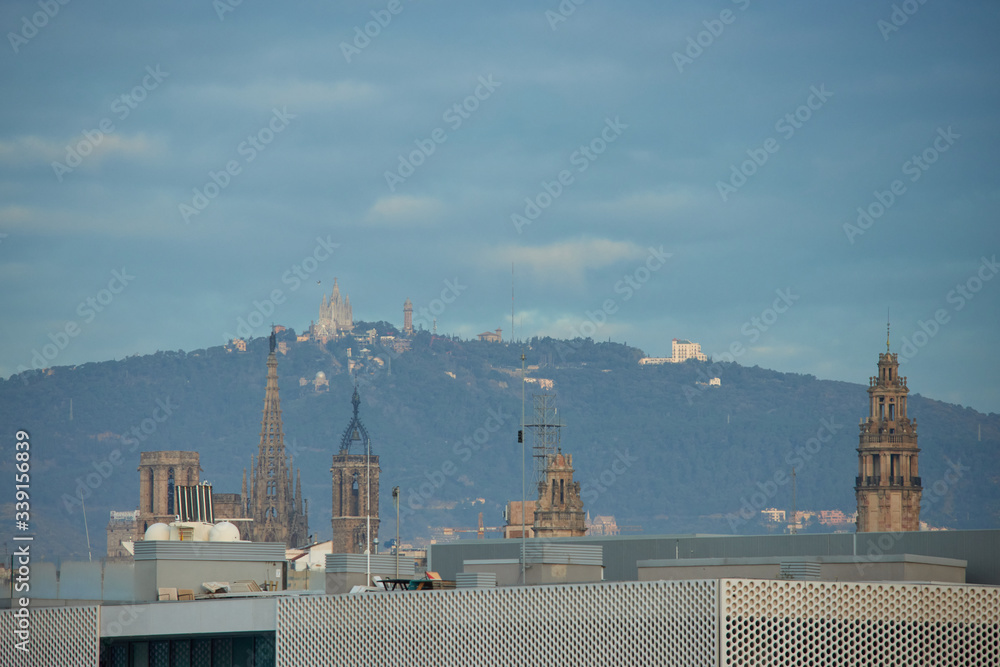 The city of Barcelona in Catalonia, Spain