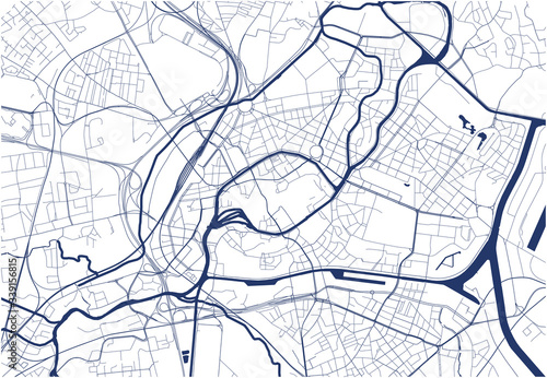 map of the city of Strasbourg, France