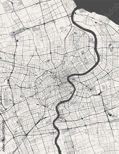 map of the city of Shanghai, China