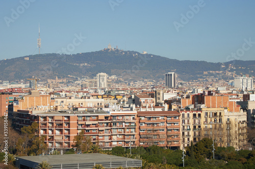 The skyline of Barcelona in Catalonia, Spain