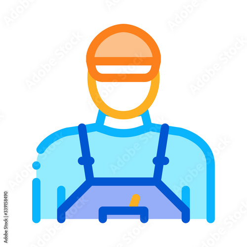 tile stacker worker icon vector. tile stacker worker sign. color symbol illustration
