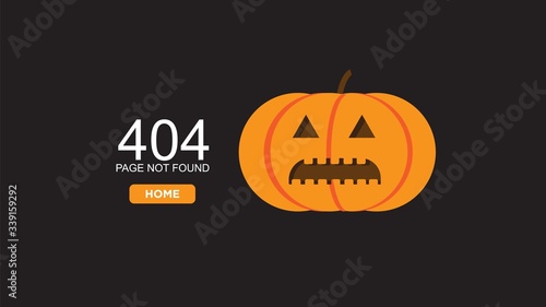 Halloween Pumpkin 404 Error Warning Page for Website Development 4K size Background
