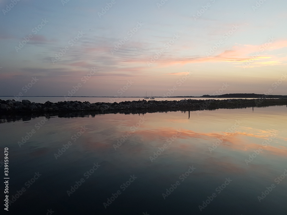 sunset over the lake