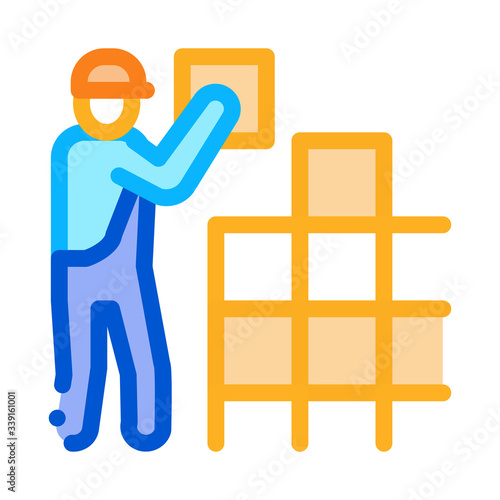 tile stacker icon vector. tile stacker sign. color symbol illustration
