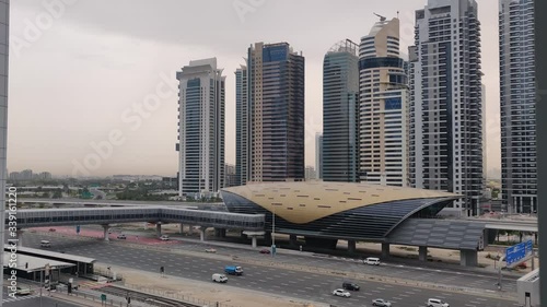 Dubai Marina Highway and metro station photo