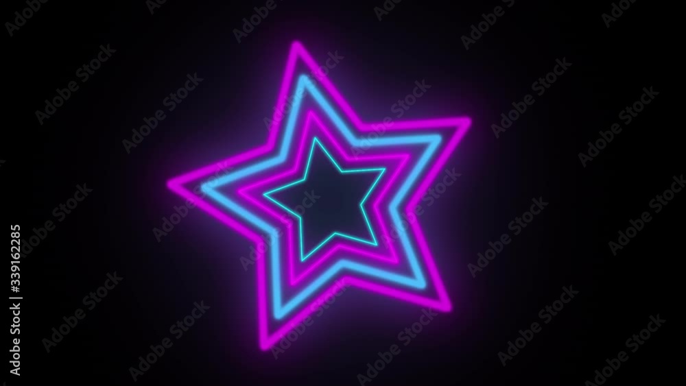 Stars Neon Blinking Animation Stars Neon Blinking Animation