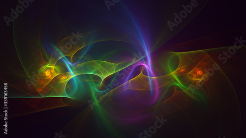 3D rendering abstract fractal light background