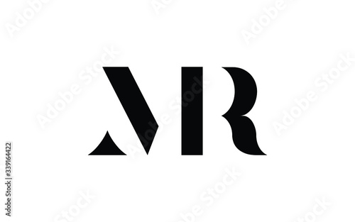 MR or RM and M or R Uppercase Letter Initial Logo Design, Vector Template