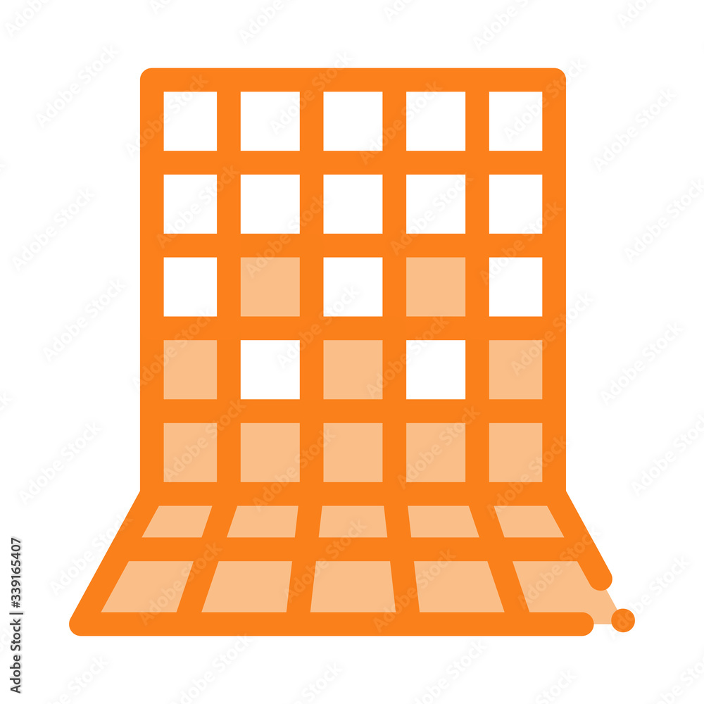 laying square tiles all over wall icon vector. laying square tiles all over wall sign. color symbol illustration