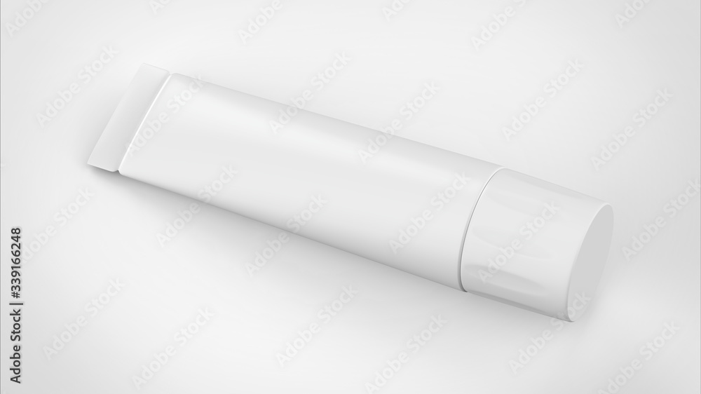 White Plastic Tube For Medicine Cosmetic 3d Pack