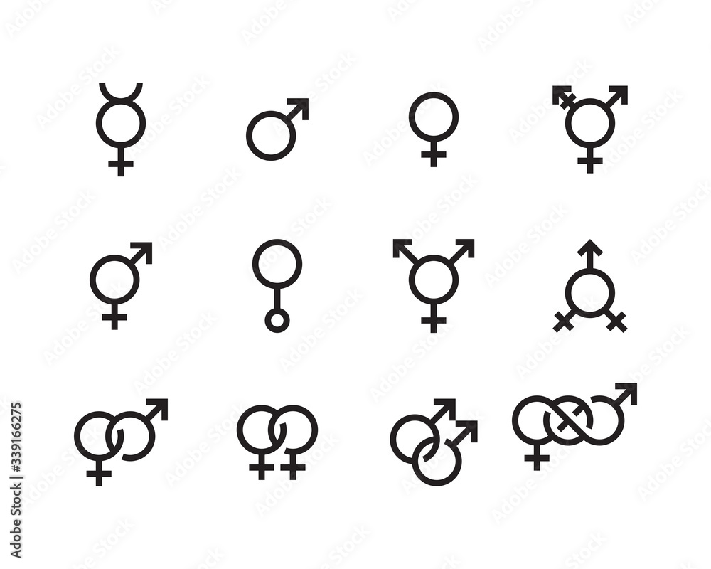 Gender and sexual identity vector icons Gender and sexual identity vector icons