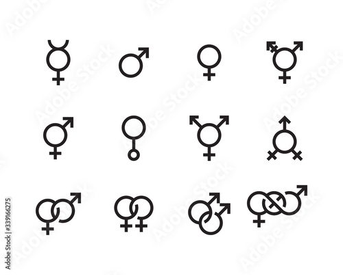 Gender and sexual identity vector icons