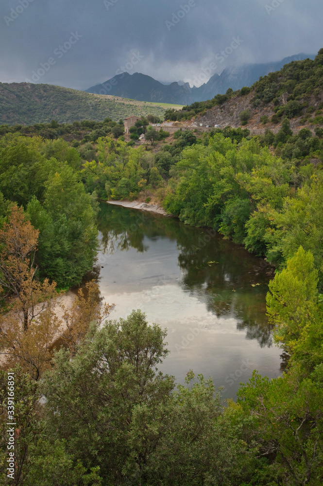 Roquebrun Languedoc France. River Orb Roquebrun Languedoc France. River Orb