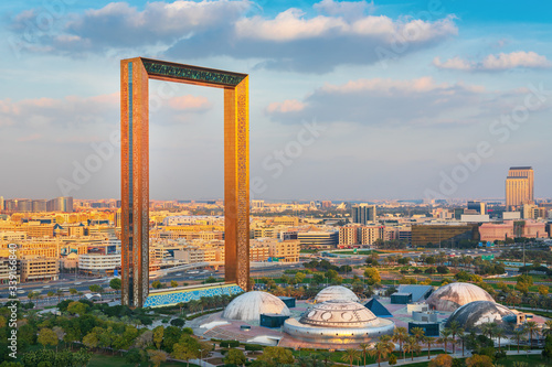 Obraz na plátne Dubai Frame - famous attraction in Dubai city, United Arab Emirates