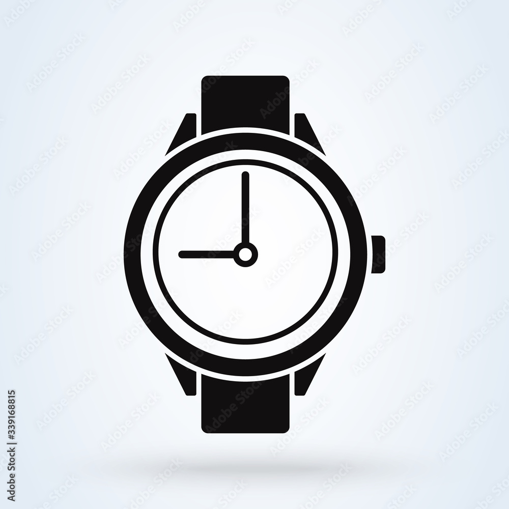 Wrist watch icon design isolated on white background. flat vector illustration Wrist watch icon design isolated on white background. flat vector illustration
