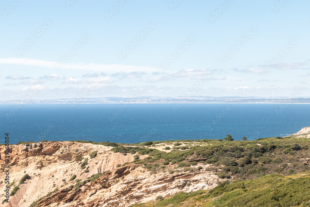sea view from the cliffs of Cape Espichel near Sesimbra