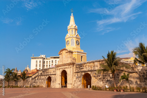 Schilderij op canvas The Puerta del Reloj, Cartagena de Indias, Colombia