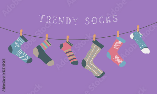 Set trendy socks.