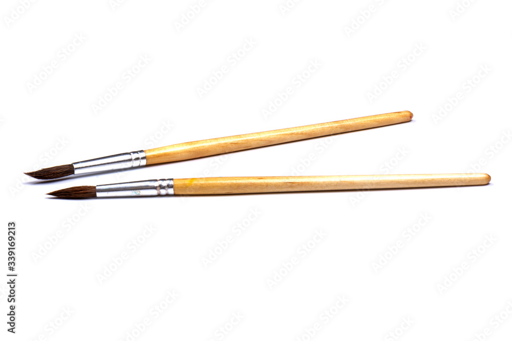 art drawing brushes isolated on white background. space for text art drawing brushes isolated on white background. space for text
