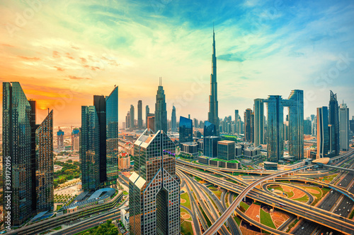 Dubai city center skyline  United Arab Emirates