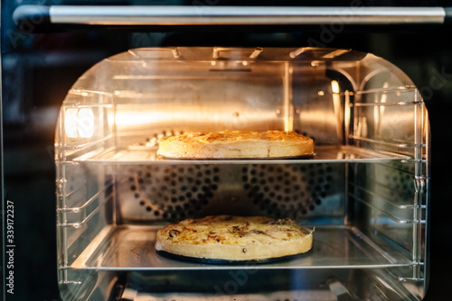 French quiche pie cooked in the oven