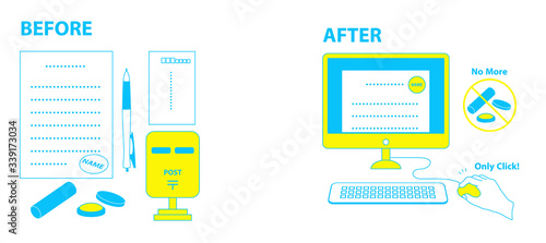 電子印鑑とはんこのデジタル化イラスト Stock Vektorgrafik Adobe Stock