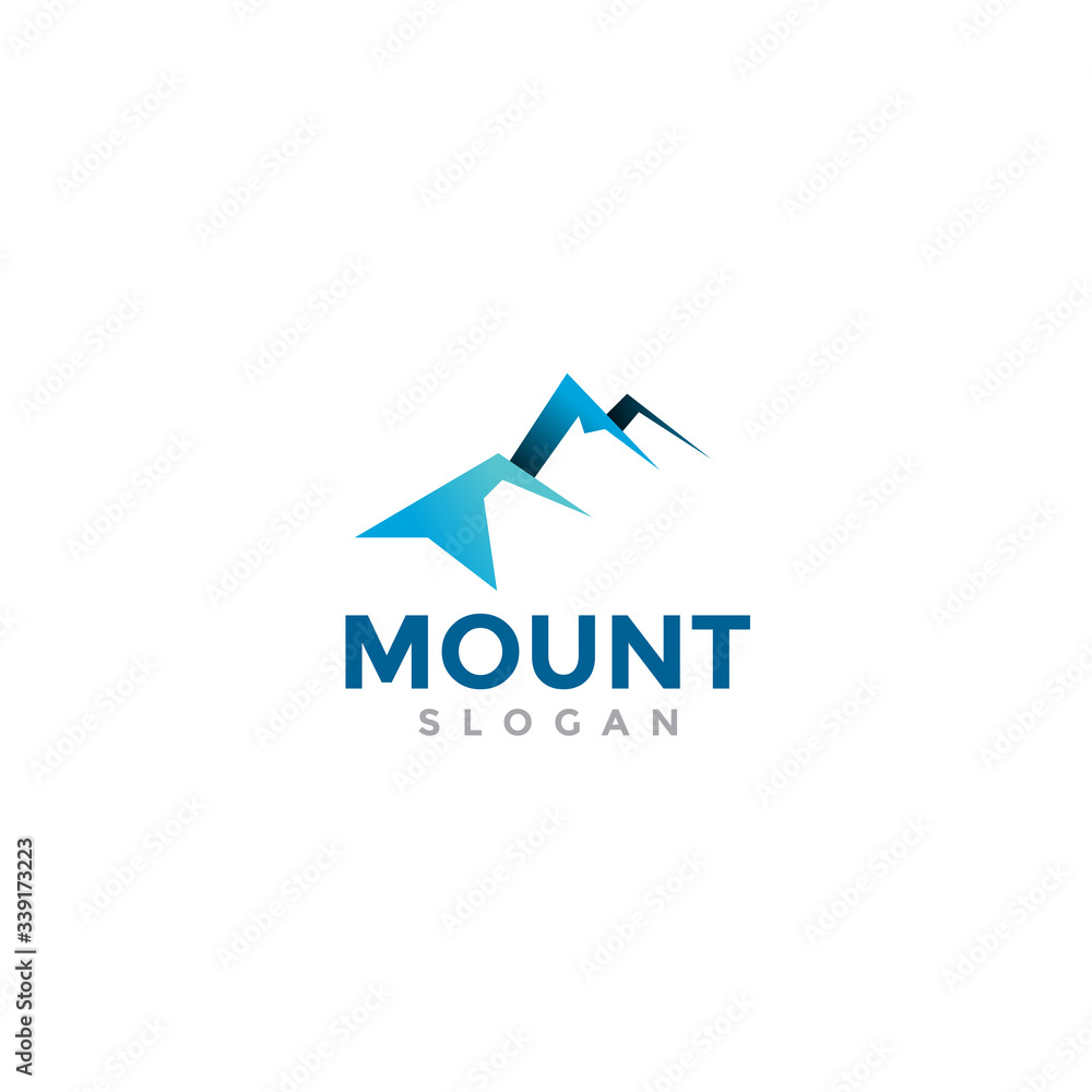 modern gradient mountain logo. simple icon, template design illustration