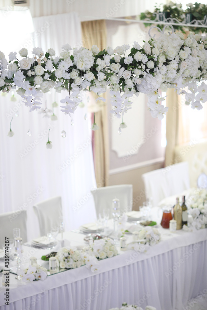 Beautiful white cool decoration wedding ceremony or party Beautiful white cool decoration wedding ceremony or party