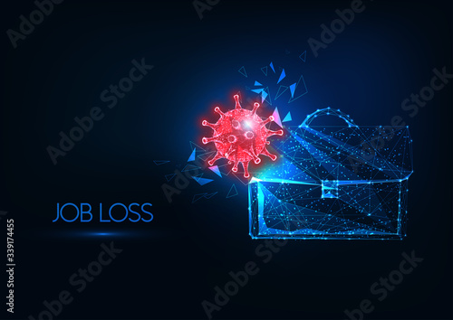 Futuristic job loss due to coronavirus impact on world economy concept