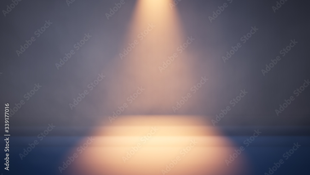 Stage white smoke spotlight background. 3D illustration	
