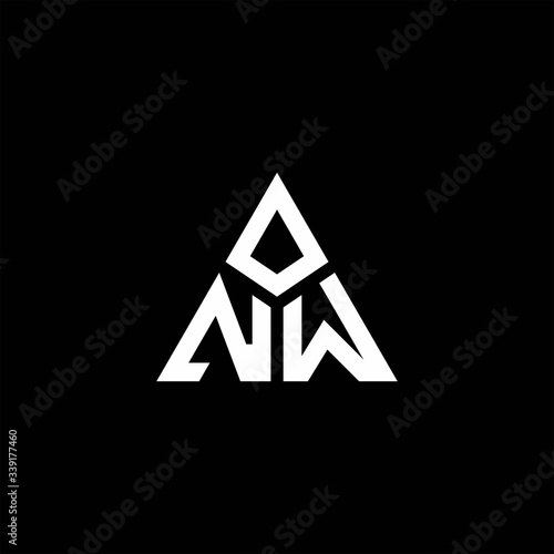 NW monogram logo with 3 pieces shape isolated on triangle