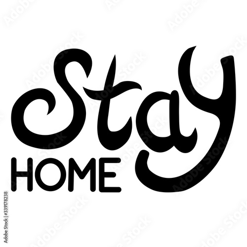 Manual spelling call stay home for posters, flyers, sites. Vector image