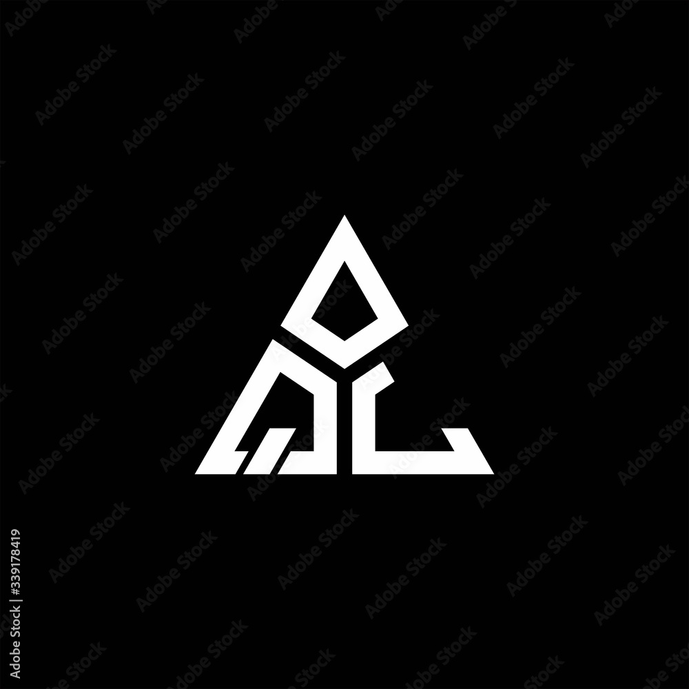 QL monogram logo with 3 pieces shape isolated on triangle QL monogram logo with 3 pieces shape isolated on triangle