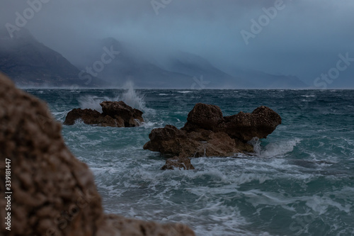 Strong bura wind, Central Dalmatia, Croatia photo