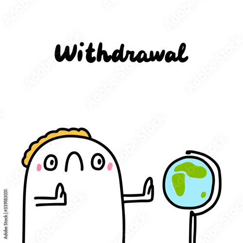 Withdrawal symptom of schizophrenia man expressive in cartoon comic style hand drawn