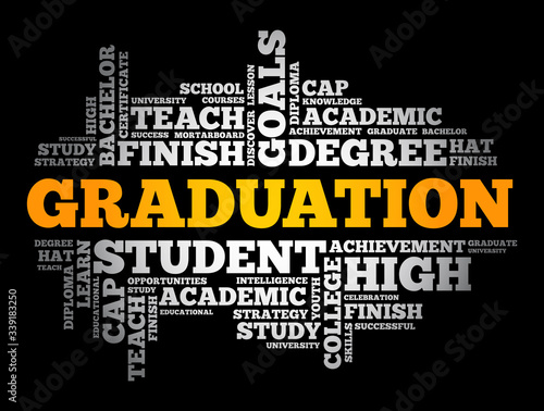 GRADUATION word cloud collage, education concept background