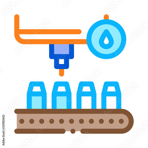 bottle filling device icon vector. bottle filling device sign. color symbol illustration