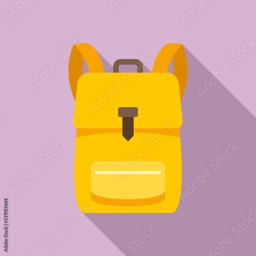 School backpack icon. Flat illustration of school backpack vector icon for web design