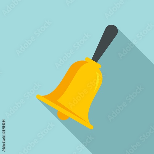 School lesson bell icon. Flat illustration of school lesson bell vector icon for web design