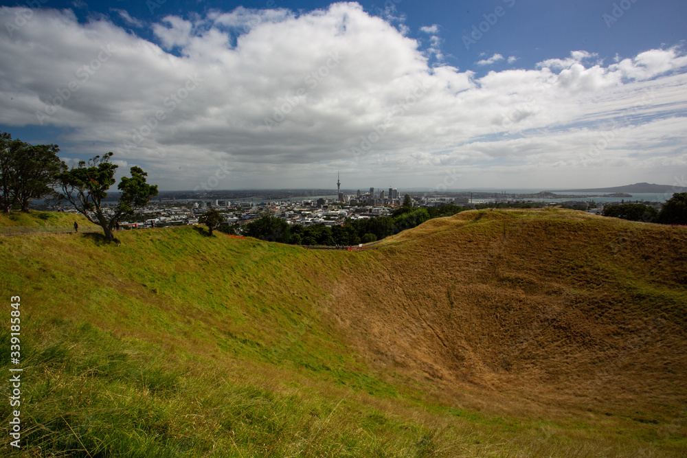 A view from Mount Eden of Auckland city in the North Island of New Zealand
A view from Mount Eden of Auckland city in the North Island of New Zealand