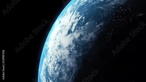 Global telecommunications satellite system circling the planet Earth in a geostationary orbit providing intercontinental data communications photo