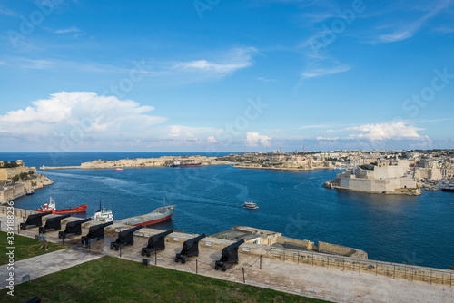Malta / Malta 09/30/2015.Port and Three Cities from Upper Barrak