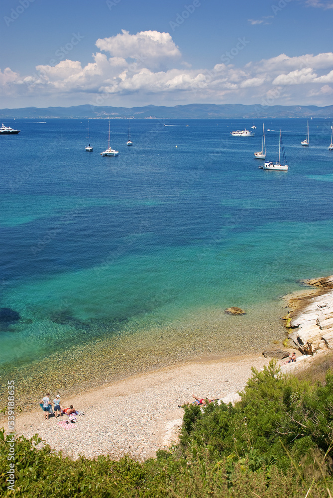 Obraz premium Blick auf den Strand von Porquerolles