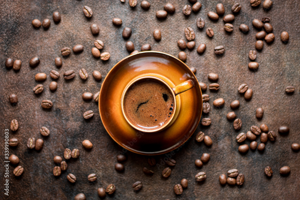 coffee cup with beans coffee cup with beans