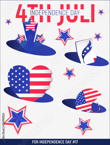 Vector. Illustration of 4th of July, United Stated independence day #4