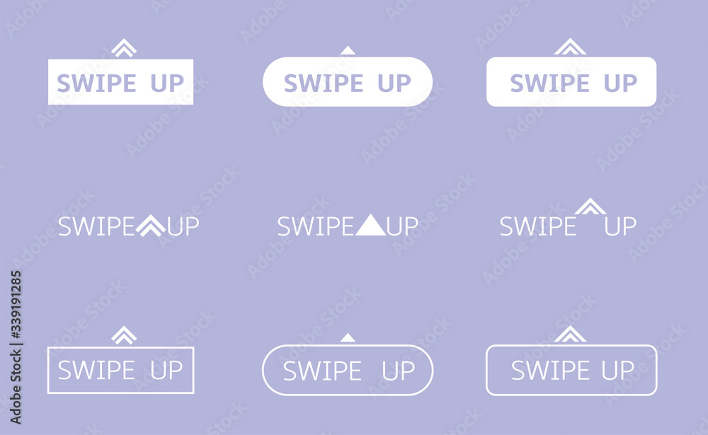 Obraz premium Swipe up button set